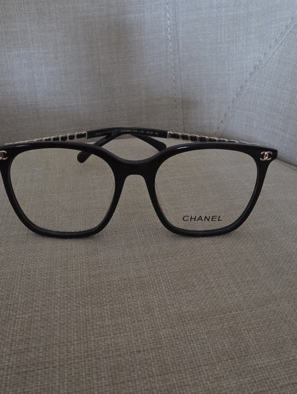 NWOT Chanel Black Square Clear Framed Eyeglasses CH345 54-20-145 - Picture 4 of 14